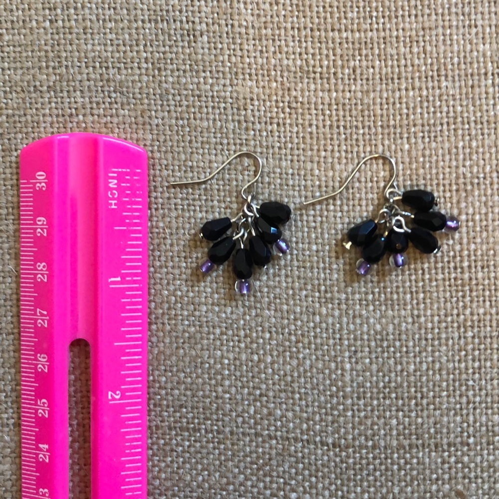 Black Onyx and Purple Chocker and Earring Set - Picture 8 of 8